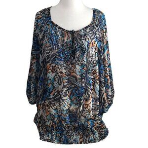 Alfani Fairy Grunge Black Floral Jeweled Blouse - Whimsigoth